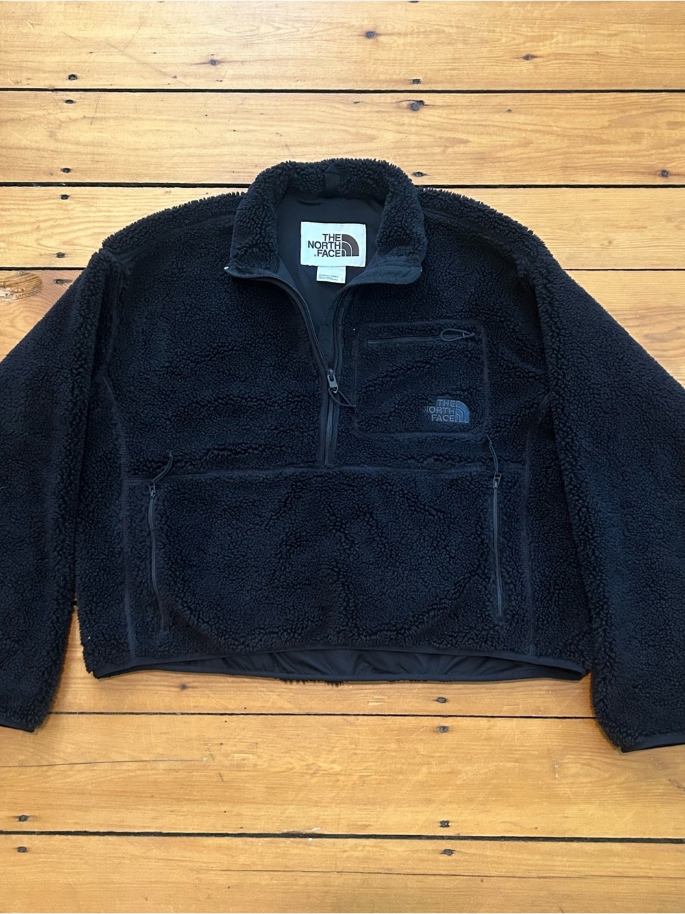 The North Face Black Sherpa cropped Fleece